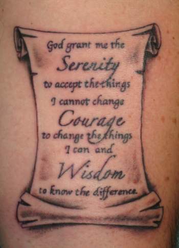 Looking for unique Khalil Rivera Tattoos?  Serenity Prayer Tattoo